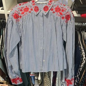 ZARA EMBROIDERED BLOUSE